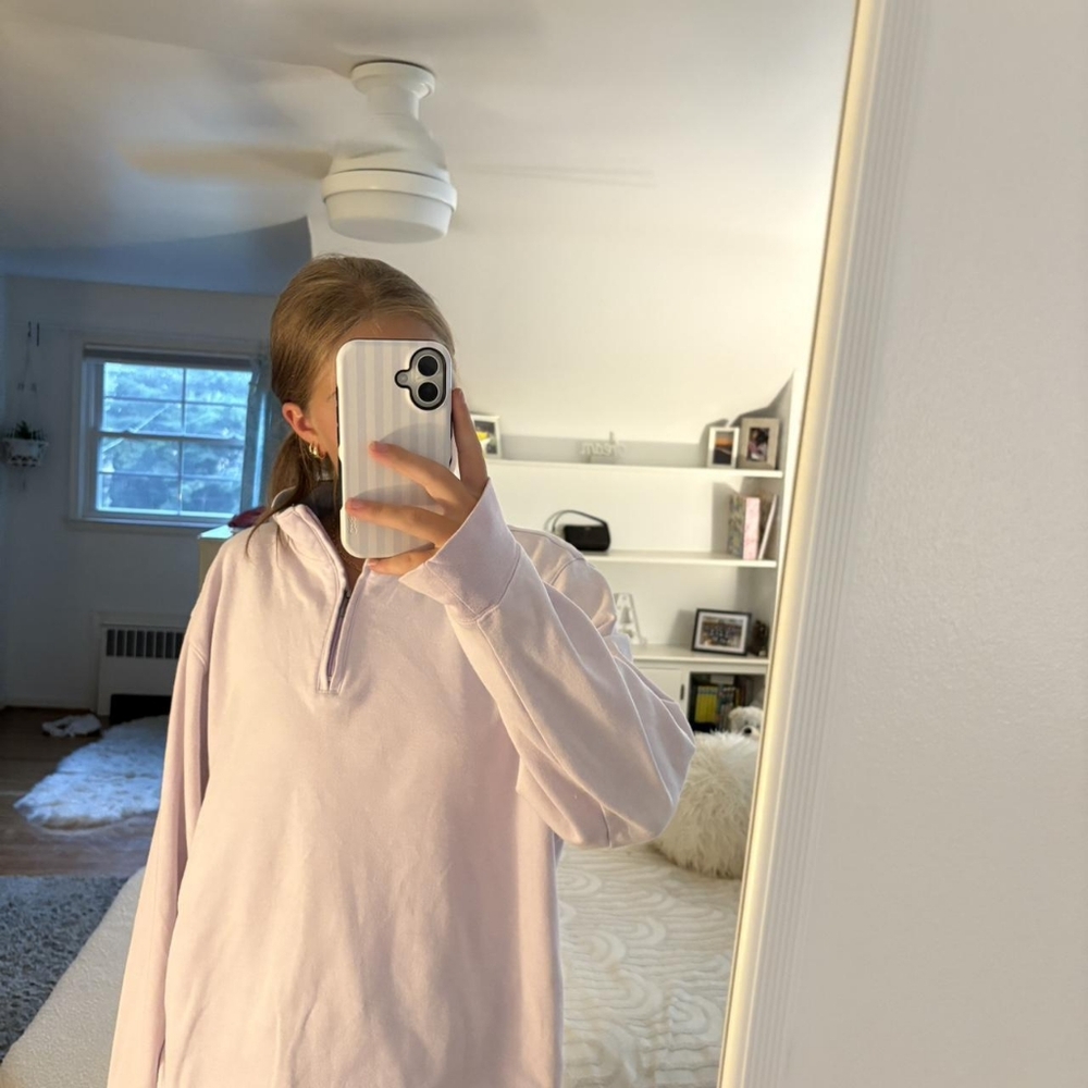 Light Pink Quarter-Zip Pullover